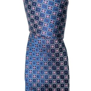 Hugo Boss Silk Necktie Men's Iridescent Blue Floral Designer Tie EUC